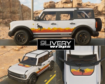 Retro Mountain Decals: Satin Overland Stripes Fits Bronco 2dr/4dr/Sport