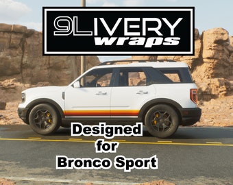 Vintage/Retro Sunset Side Stripes Fits Bronco Sport