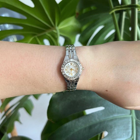 Sparkling Rhinestone Cocktail Watch | Elgin II | Silver Tone  display picture 1