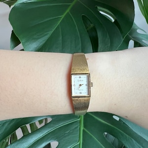 Vintage Sutton Dainty Women’s Watch | Gold Rectangle Dial | Gold Tone