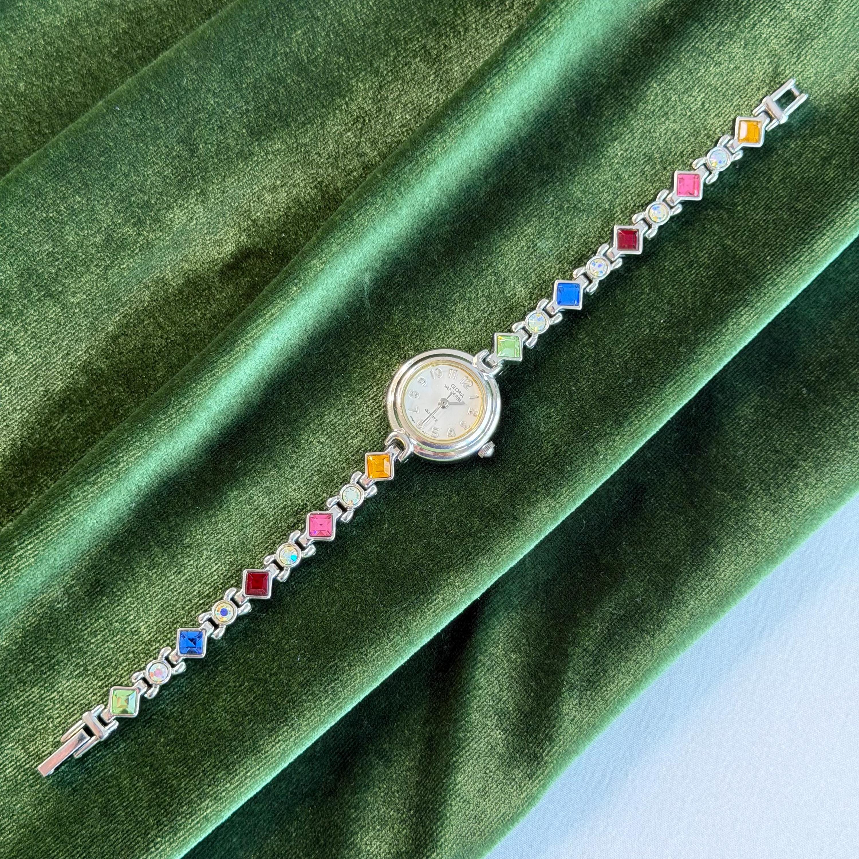 Vintage Gloria Vanderbilt Ladies Watch, Multicolor Crystal  display picture 2