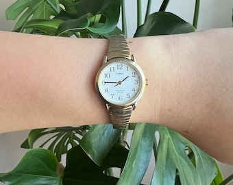Vintage Acqua Quartz Classic Womens Womans Gold Analog Dainty Stretch Watch Vintage Acqua Quartz Classic Womens Womans Gold Round Analog  main image 4