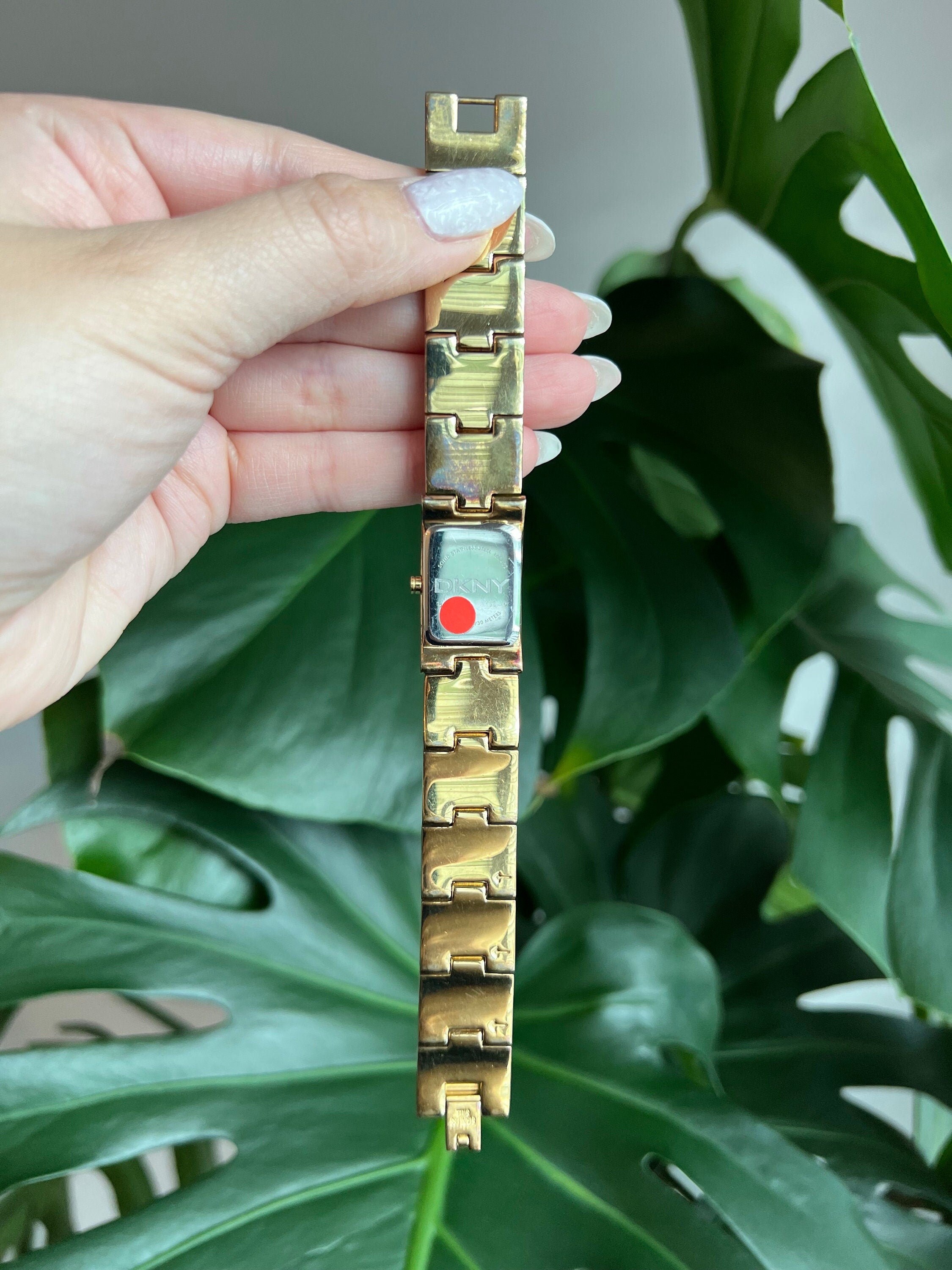 DKNY Watch Womens Rectangular Stainless Steel Gold Tone New w tags  retails $155 Vintage Dkny Women main image 3