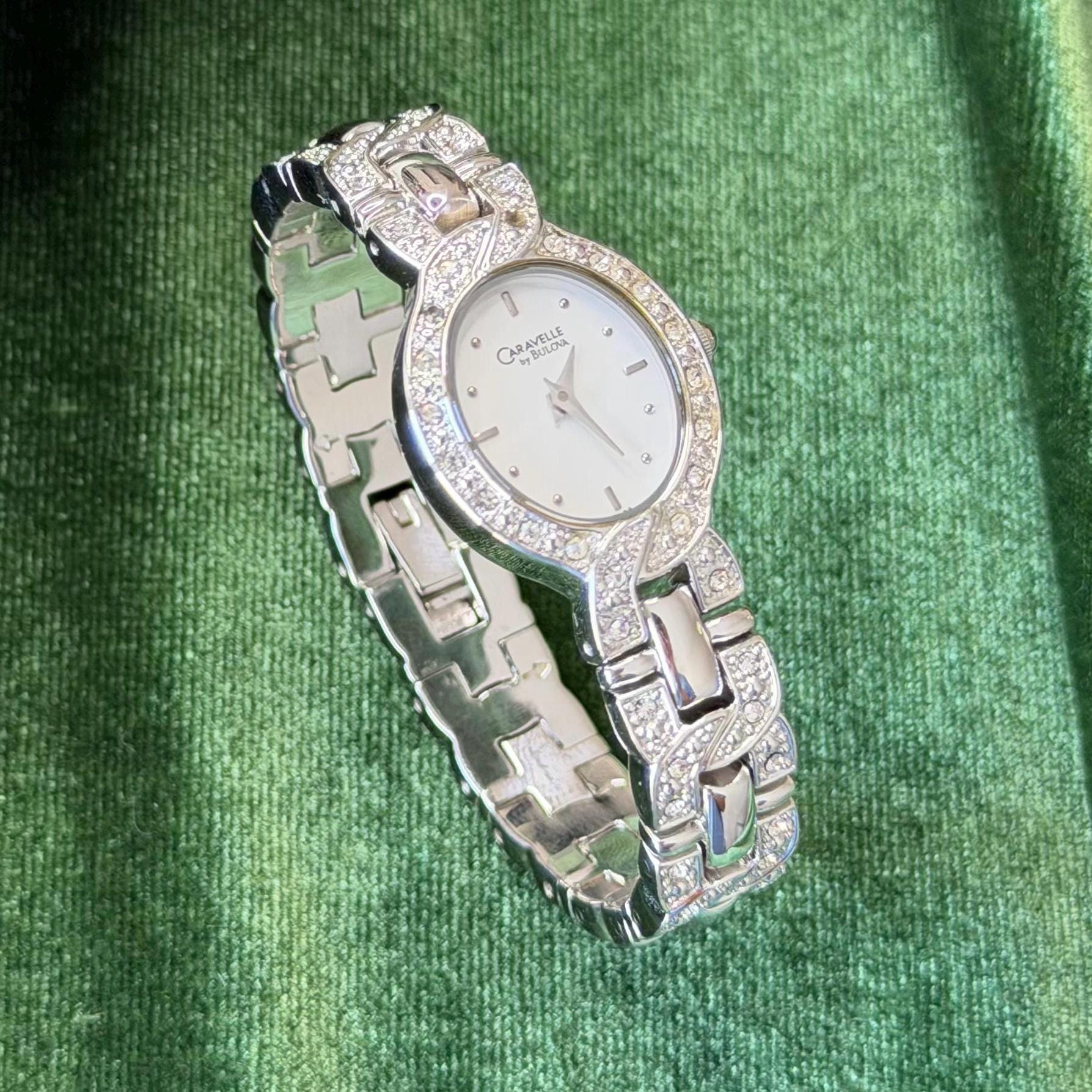 Vintage Caravelle by Bulova Oval Watch 90s Dress Watch 15 Quartz Not Tested Vintage 1990s Caravelle by Bulova Ladies Gold Tone Quartz  main image 3