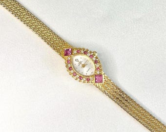 Vintage Sarah Coventry Wristwatch Watch Gold Tone Cross Crystals Jewelry Vintage Sarah Coventry Wristwatch Watch Gold Tone Cross  main image 3