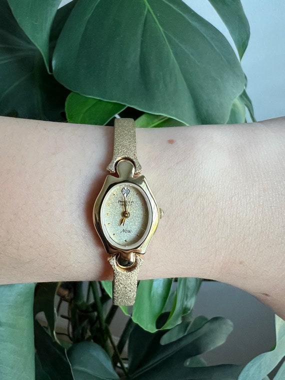 Vintage Armitron Diamond Now Dainty Bangle Watch … - image 2