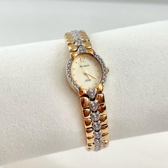 Vintage‎ Gold Women\'s Watch with Crystal Details Dainty Vintage Gold Watch for Women Oval Dial Jewelry Chain  main image 4