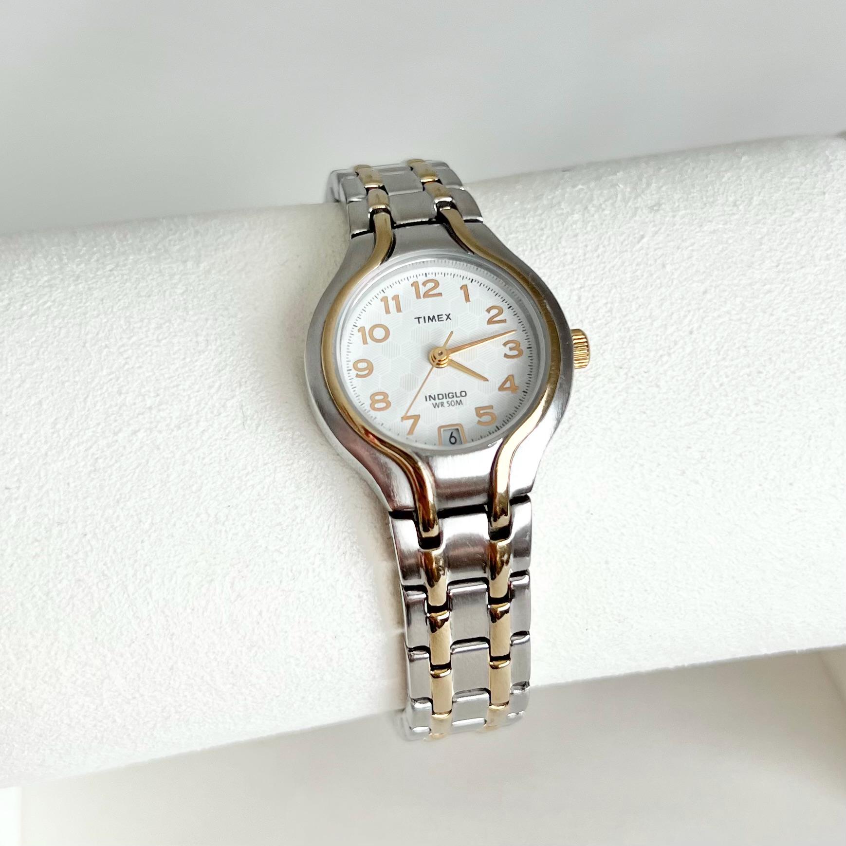 Vintage Timex ladies dainty two tone winding mechanical watch Vintage Timex Dainty Classic Electric Stretch Watch - Etsy main image 2
