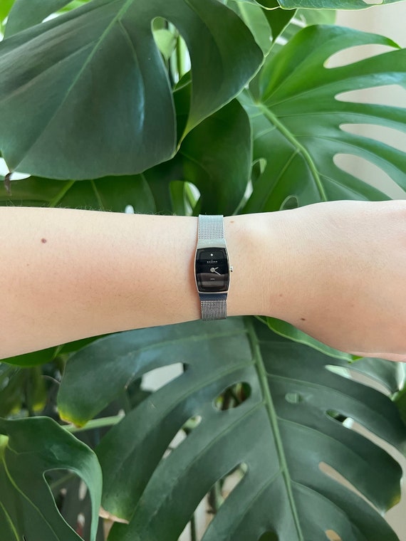 Vintage Skagen Watch Black Dial Silver Tone Etsy Canada