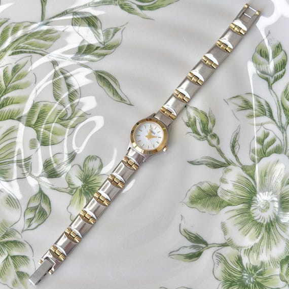 Bulova Two-Tone Gold and Silver Bangle Watch Bulova Womens Two-Tone Silver/Gold Diamond Bracelet Watch  main image 2