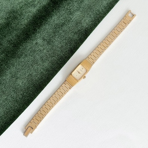 Vintage Citizen Ladies Watch, Tiny Gold Tank Case, Diamond Marker Dial, Dainty Petite Style, Gift for Her