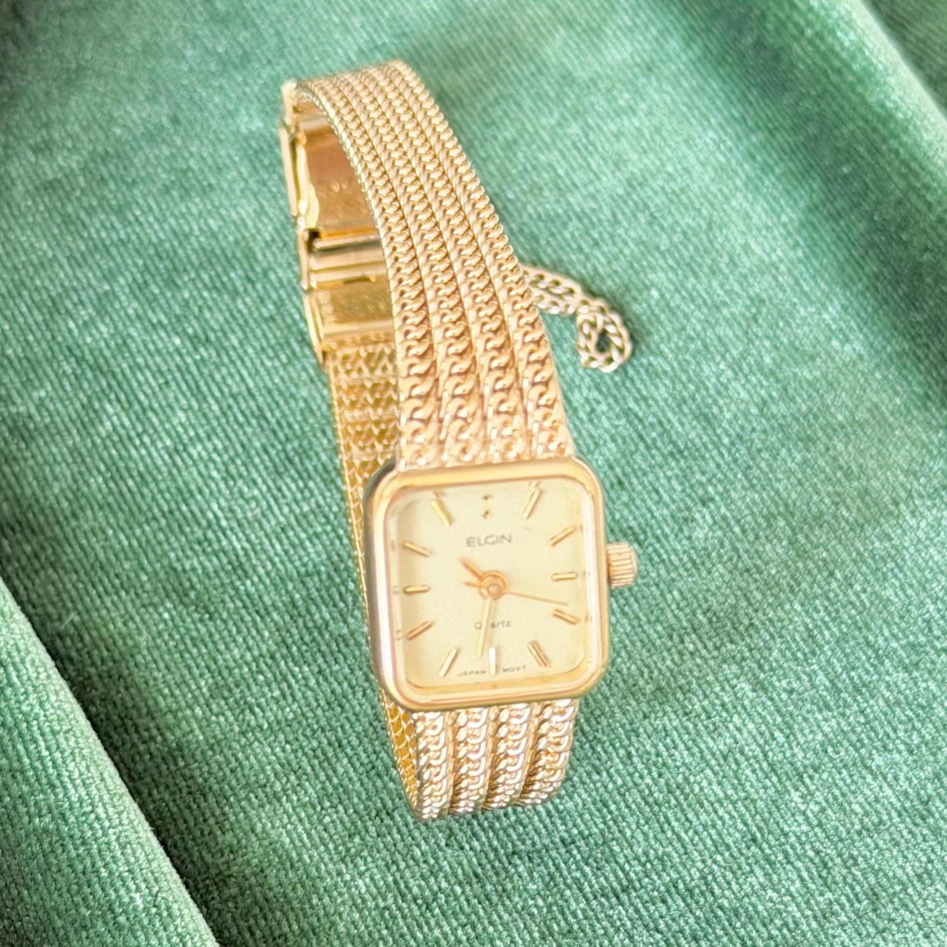 エルジン　ELGIN 金　ゴールド　金属ベルト時計 2本セット エルジン ELGIN 金 ゴールド 金属ベルト時計 2本セット Elgin watch
