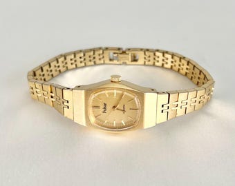 Vintage Pulsar Gold Women's Watch, Gold Dial, Working Ladies Wristwatch