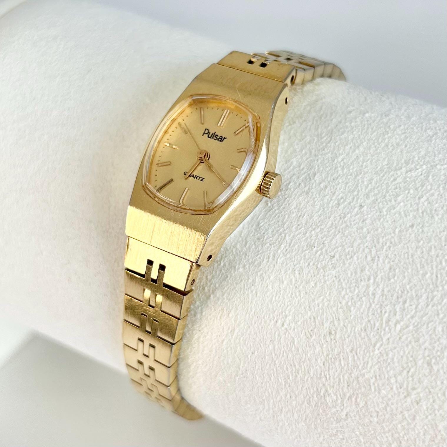 Pulsar Women\'s Vintage Gold Quartz Watch Date Expand Band Original Box Manual Vintage Pulsar Gold Women main image 4