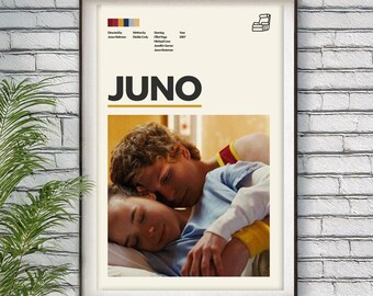Póster de la película Juno: Arte minimalista moderno de mediados de siglo (descarga digital)