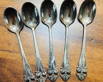 Cucharas de café Meka Denmark plateadas de 8,25 cm (3,25 pulgadas), lote de 5