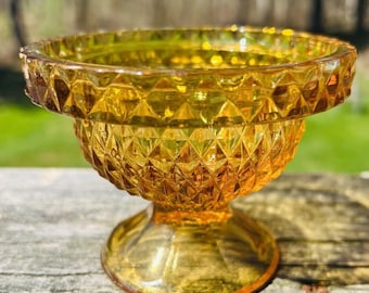 Lámpara de hadas vintage Viking Glass Diamond Point con base ámbar SOLAMENTE