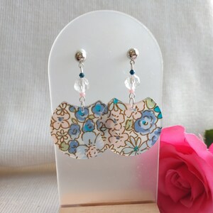Blooming Flower Acrylic Dangle Earrings. Country garden earrings. Acrylic jewelry. Flower earrings. Birthday. Teen gift. Lightweight. .