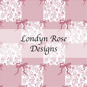 Gingham floral seamless pattern, patchwork seamless pattern, instant download
