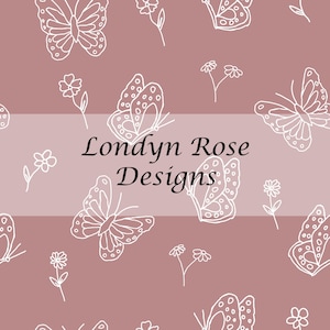 Pink butterfly floral seamless pattern, seamless file, instant download