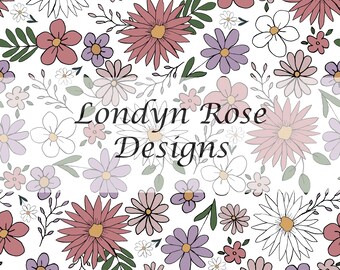 Floral pink seamless pattern, seamless file