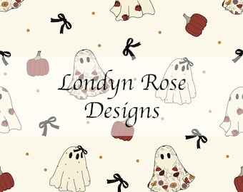 Fall halloween seamless file, ghost seamless file, instant download