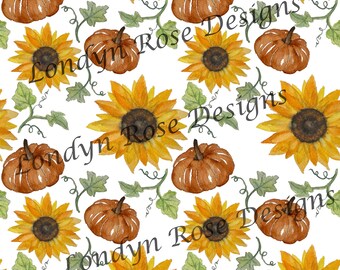 Archivo sin costuras de calabaza y girasol, archivo sin costuras de otoño