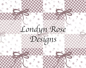 Gingham floral nahtlose Muster, Gingham nahtlose Datei, florale nahtlose Muster, sofortiger Download, digitale Datei, Patchwork nahtlose Datei
