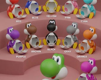 Individuell gestalteter Dino-Ei-Yo-shi-Popcorn-Eimer (3 l / 105 oz) | Yo-shi-inspirierte Snackschale | Deko für den Gamer-Filmabend | Retro-Figur Plumb-er Bros