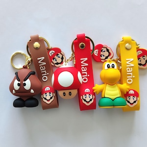 Porte-clés 3D Super Mario Goomba et Champignon