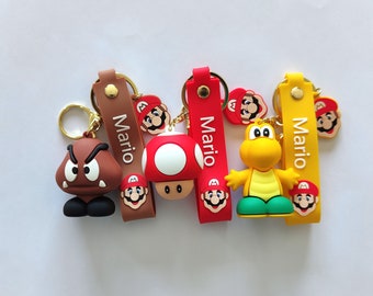 Mario Goomba and Mushroom 3D Keychain