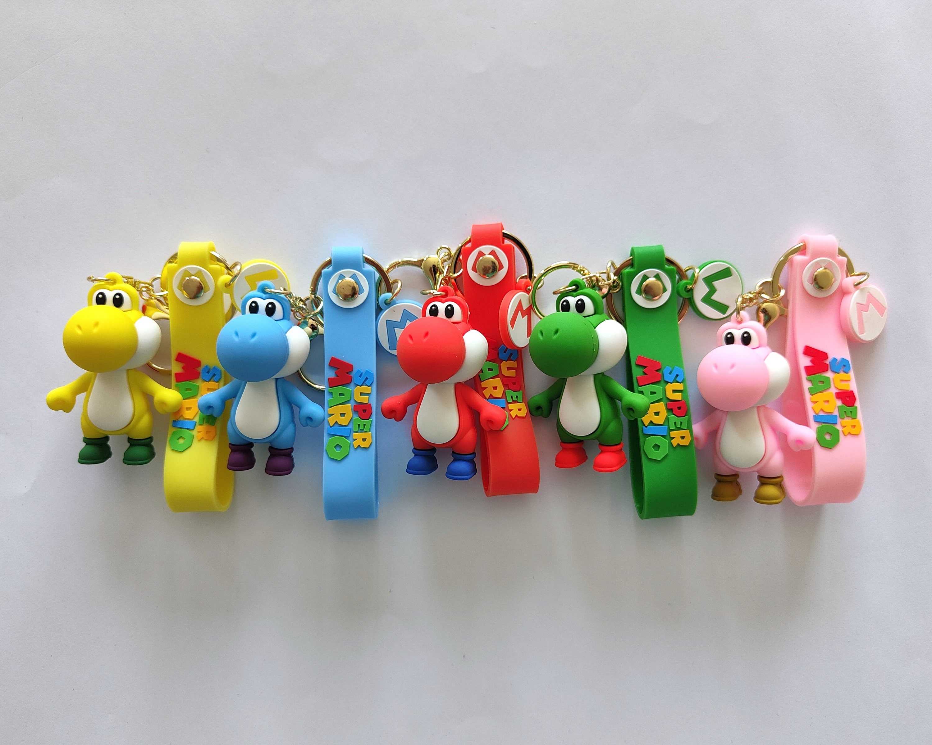 Classic Game Super Mario Bros Keychain Mario Yoshi Figure Key