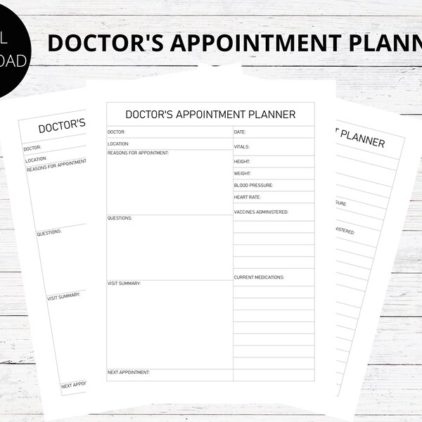 Doctor Visit Planner - Etsy