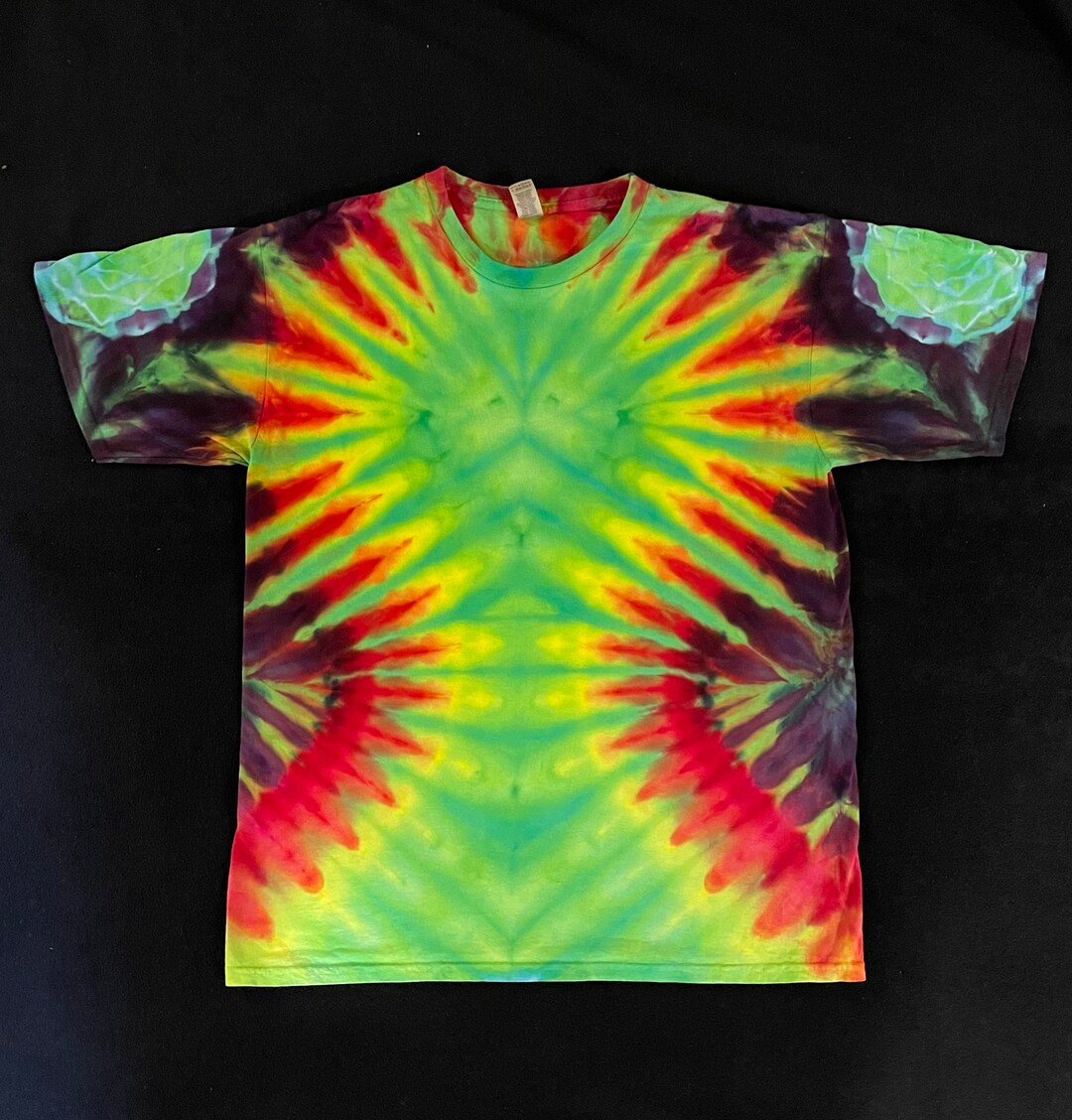 Iced Dye Green Alien Head Tie Dyed T-shirt XL - Etsy