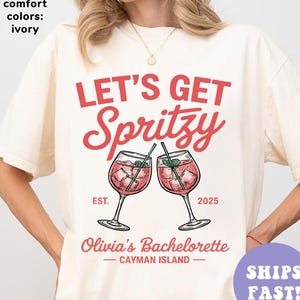 Let&#39;s Get Spritzy Bachelorette Shirt, Aperol Spritz Shirt, Aperol Club Shirt, Custom Girls Club Shirt, Spritz Cocktail Shirt