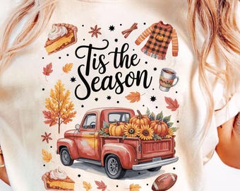 Comfort Colors Fall Shirt, Tis the Season Shirt, Fall Football Shirt, Women's Fall Shirt, Pumpkin Season, Fall Harvest Shirt, Autumn Doodle
