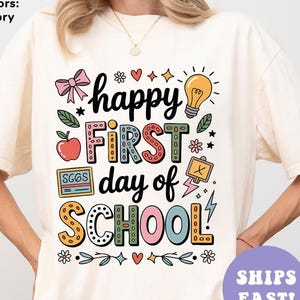 Preppy Happy First Day of School Shirt, School Teacher Life Shirt, 1st Day of School Shirt, Teacher Appreciation Gift, Back to School Shirt