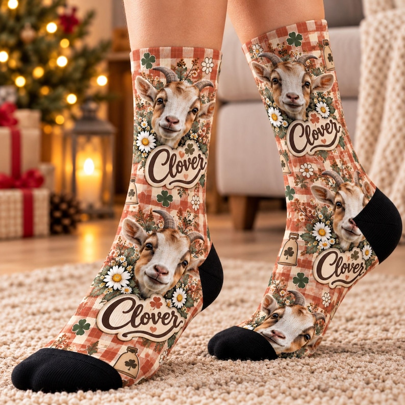 Custom Goat Photo Socks, Personalized Goat Face Socks, Funny Farm ...