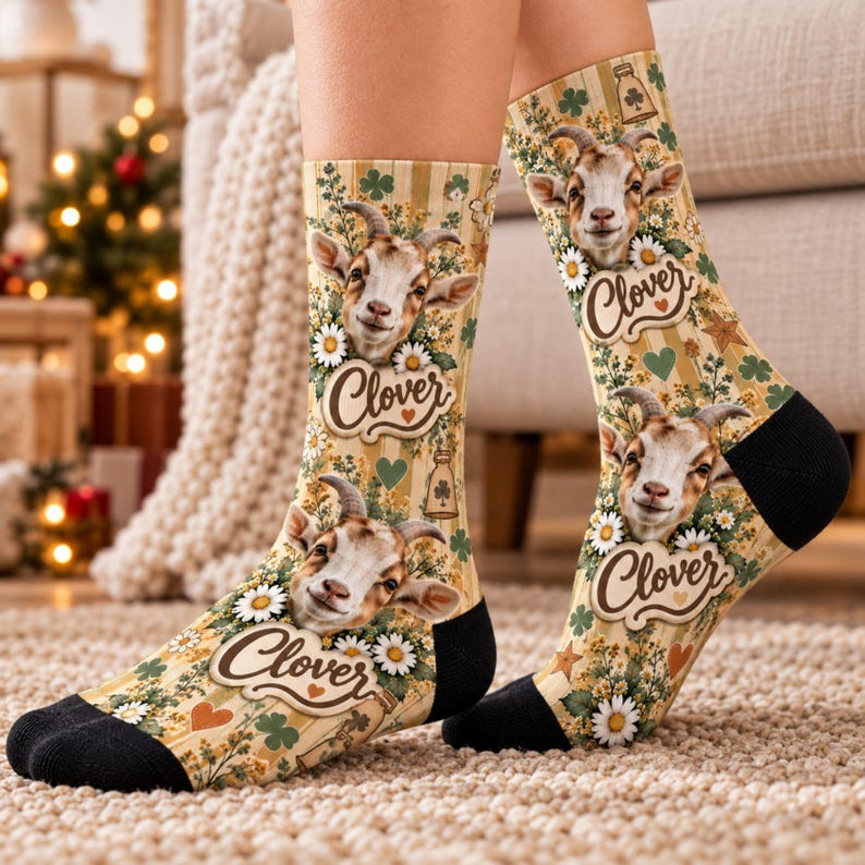 Custom Goat Photo Socks, Personalized Goat Face Socks, Funny Farm ...