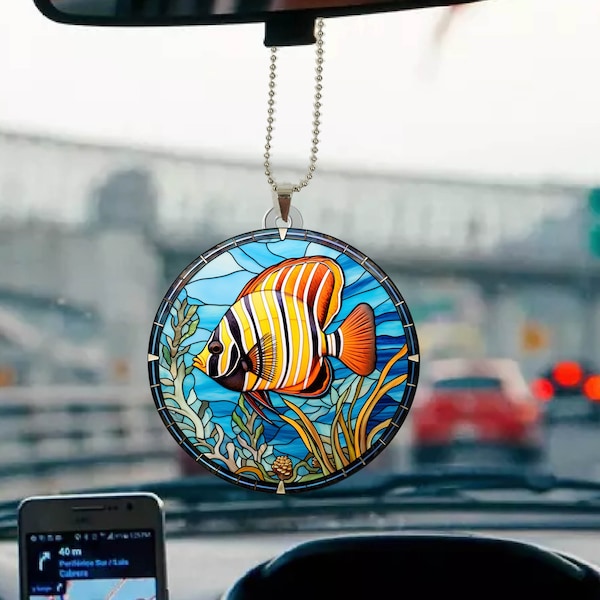 Regal Angelfish Ornament, Rearview mirror hanging accessory, hanging car ornament, Christmas Ornament, Car Decor, Gift for new car