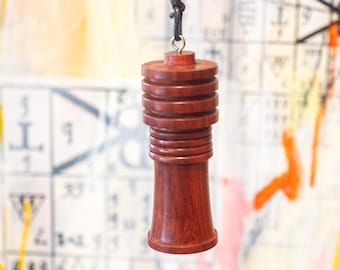 Handmade Redheart Wood Djed Pendulum: Protection & Healing