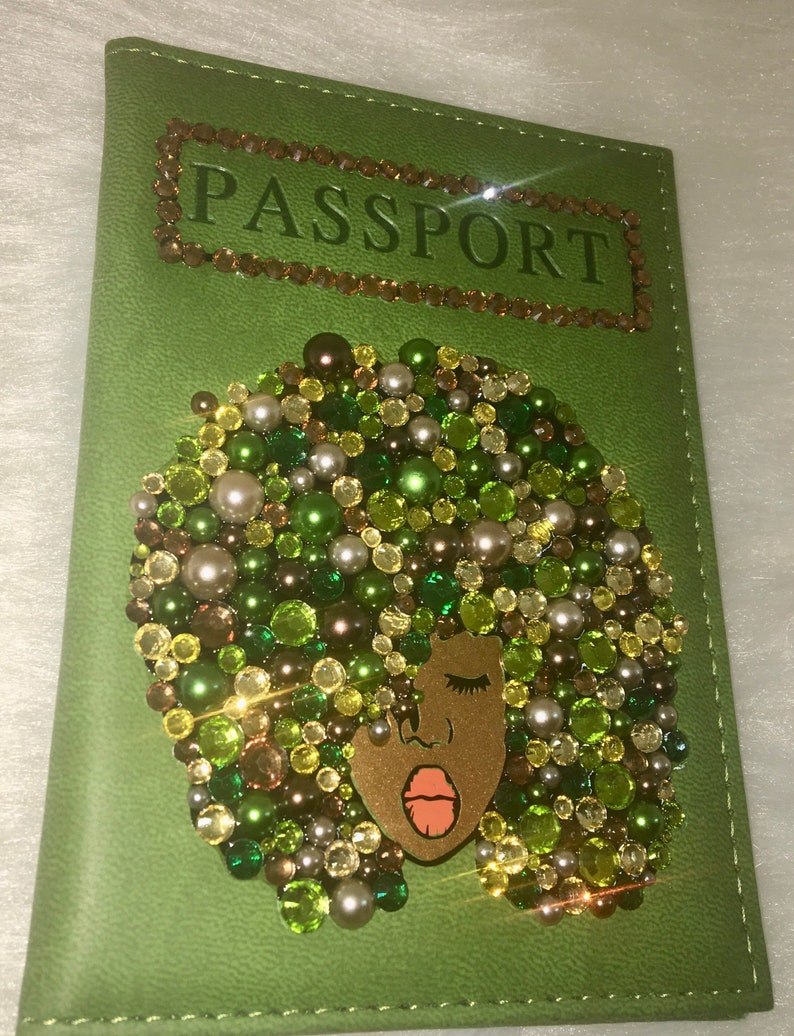 BLING PASSPORT COVER Pretty Greens and Bronze Passport Cover Etsy