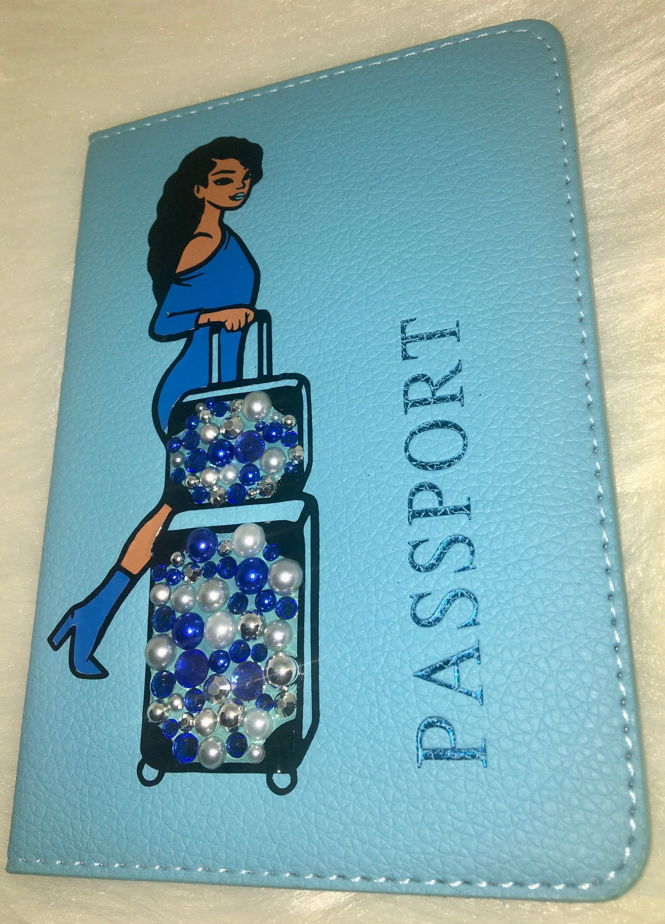 BLING PASSPORT COVER Pretty Shades of Blue Passport Cover Etsy