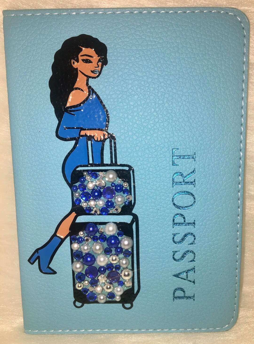 BLING PASSPORT COVER Pretty Shades of Blue Passport Cover Etsy