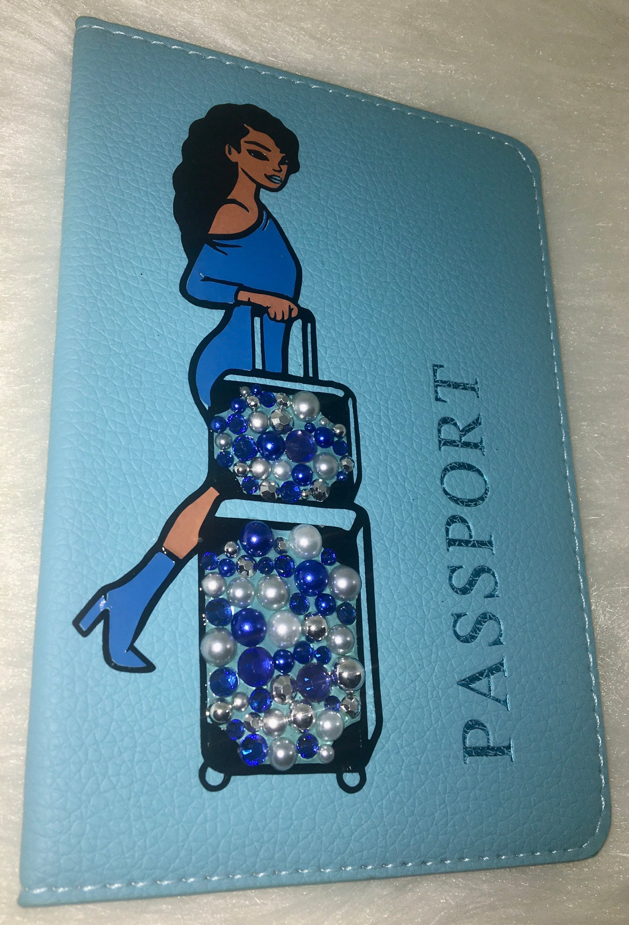 BLING PASSPORT COVER Pretty Shades of Blue Passport Cover Etsy