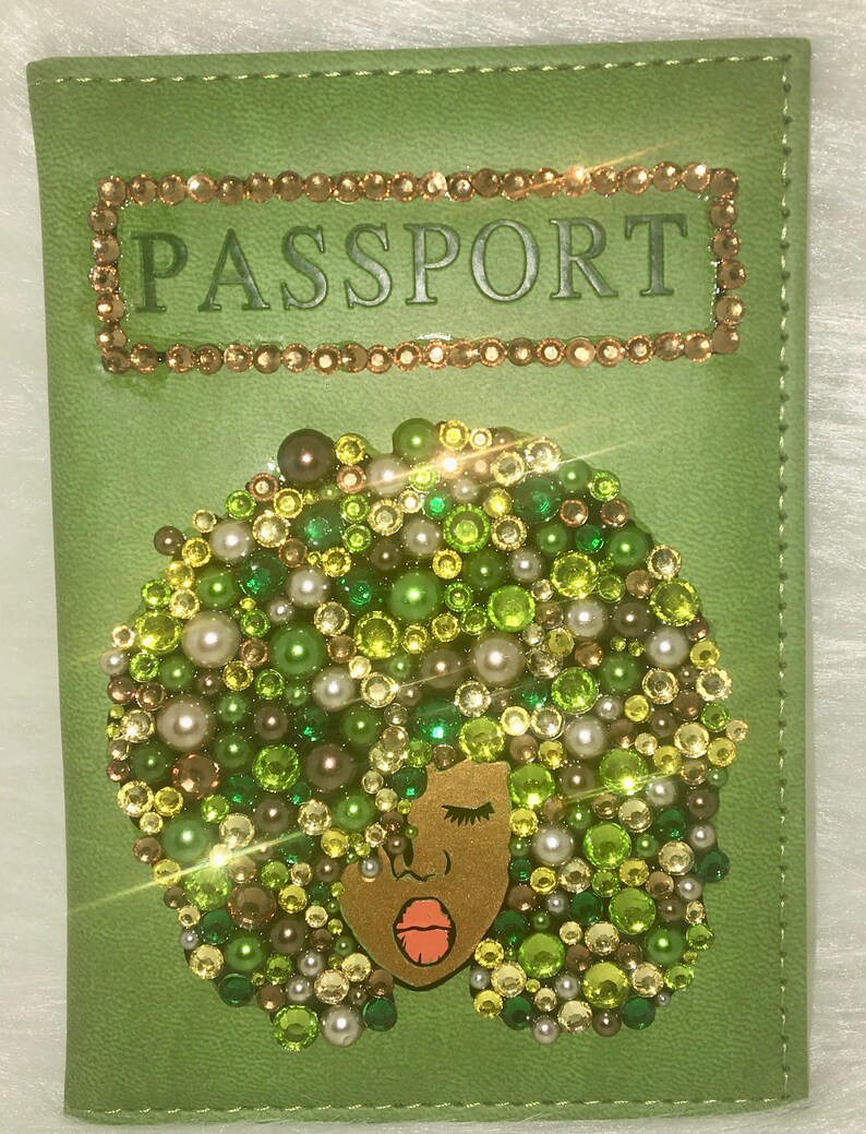 BLING PASSPORT COVER Pretty Greens and Bronze Passport Cover Etsy