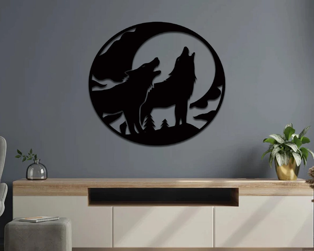 Metal Wolf Wall Art Wolf Silhouette Wolf Art Wolf Lovers Etsy