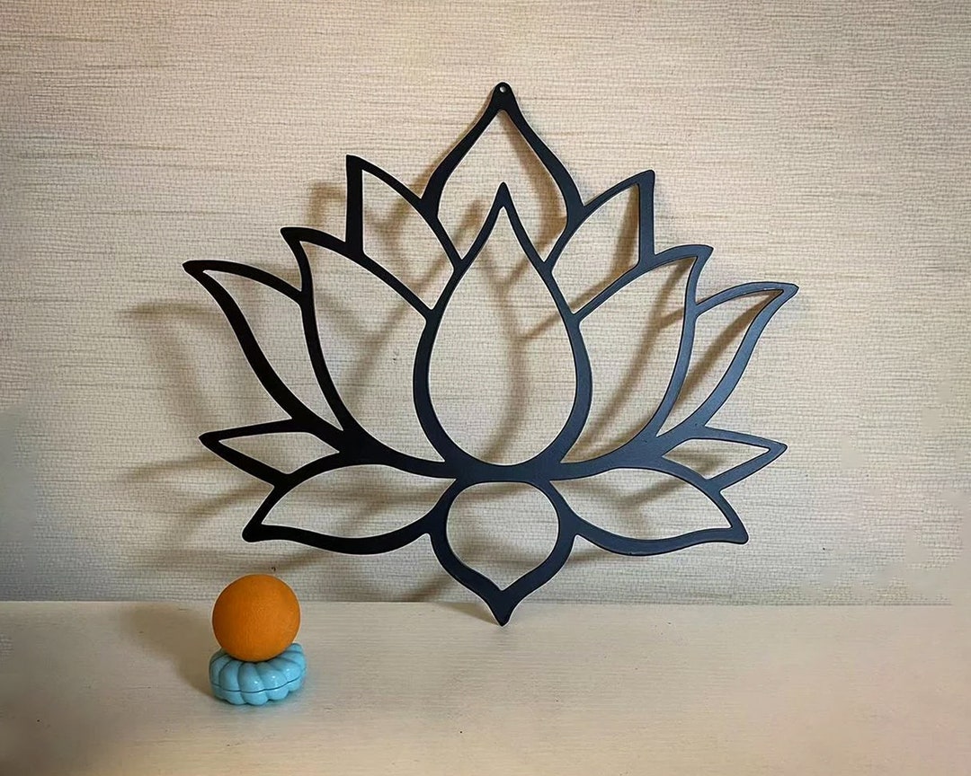 Metal Lotus Flower Wall Art Lotus Flower Wall Decor Large Etsy