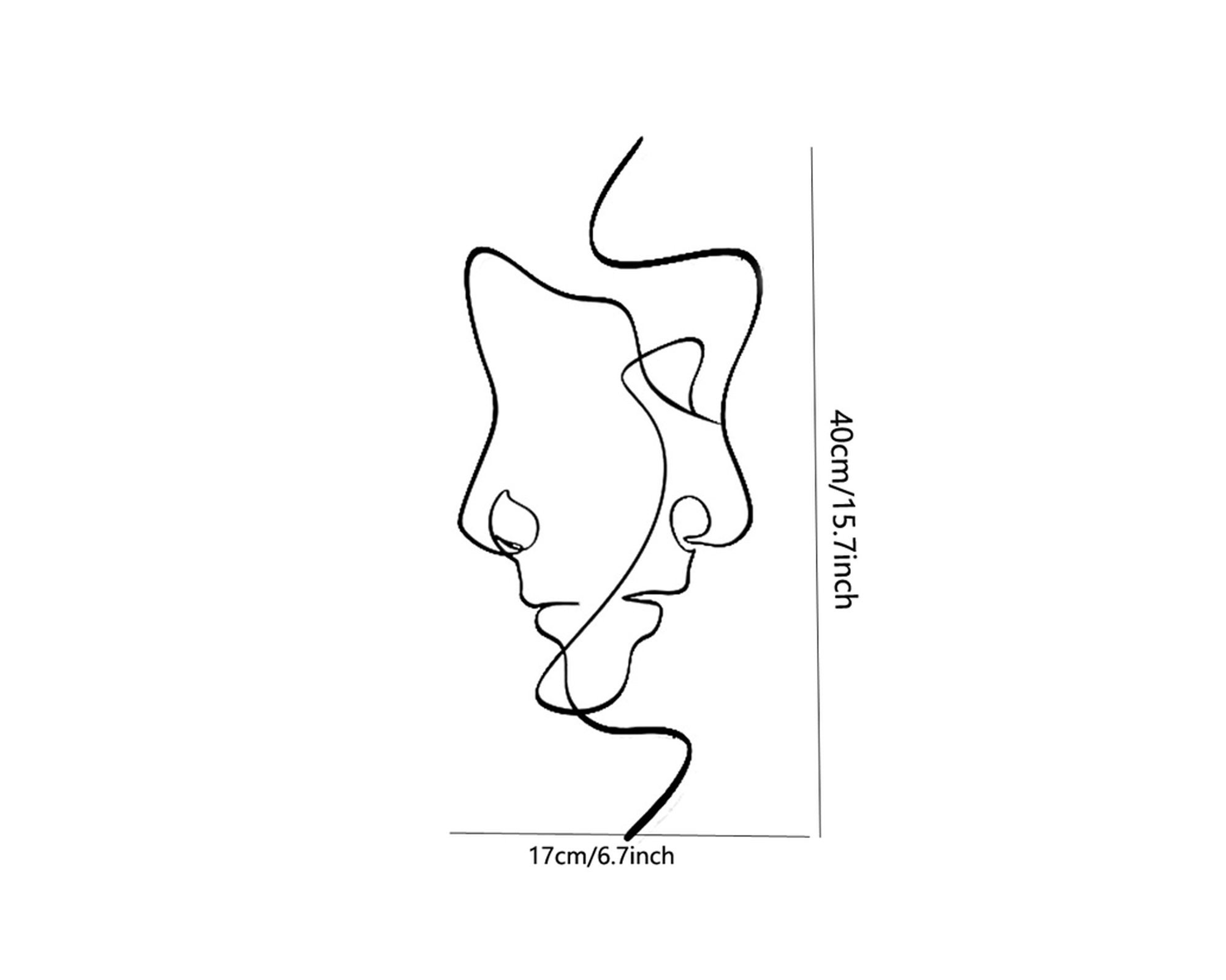 Face Line Art, Flower Head Woman Metal Wall Art, One Line Art Metal
