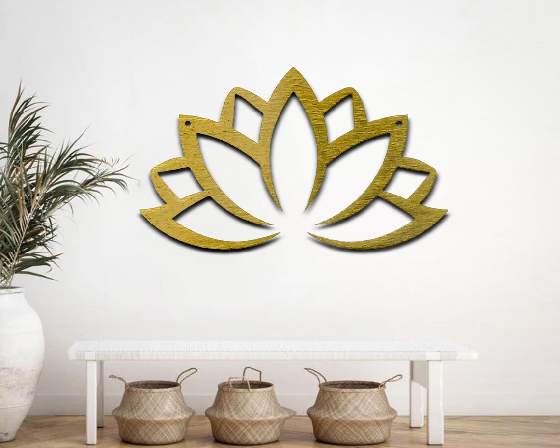 Metal Lotus Flower Wall Art Lotus Flower Wall Decor Large Etsy
